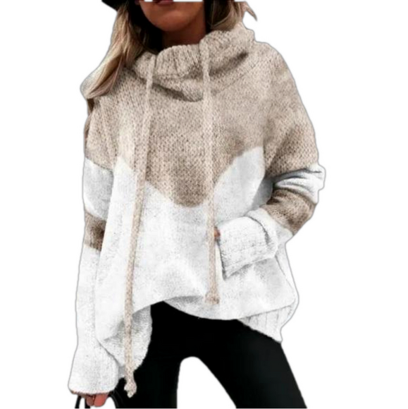 Soana Boutique Sweaters - Soana Boutique Color block Long Sleeve Chunky Knit Sweater